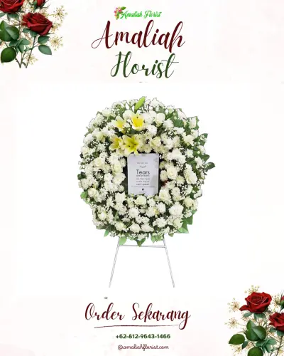 Krans Bunga Duka Cita di Tugu Selatan